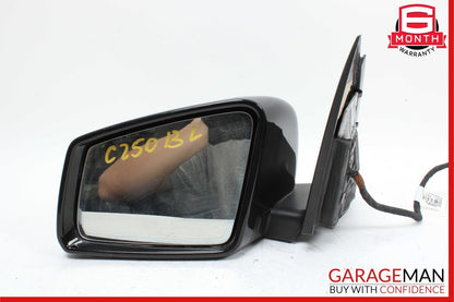 12-14 Mercedes W204 C250 C63 AMG Front Left Side Mirror Rear View Door Black OEM