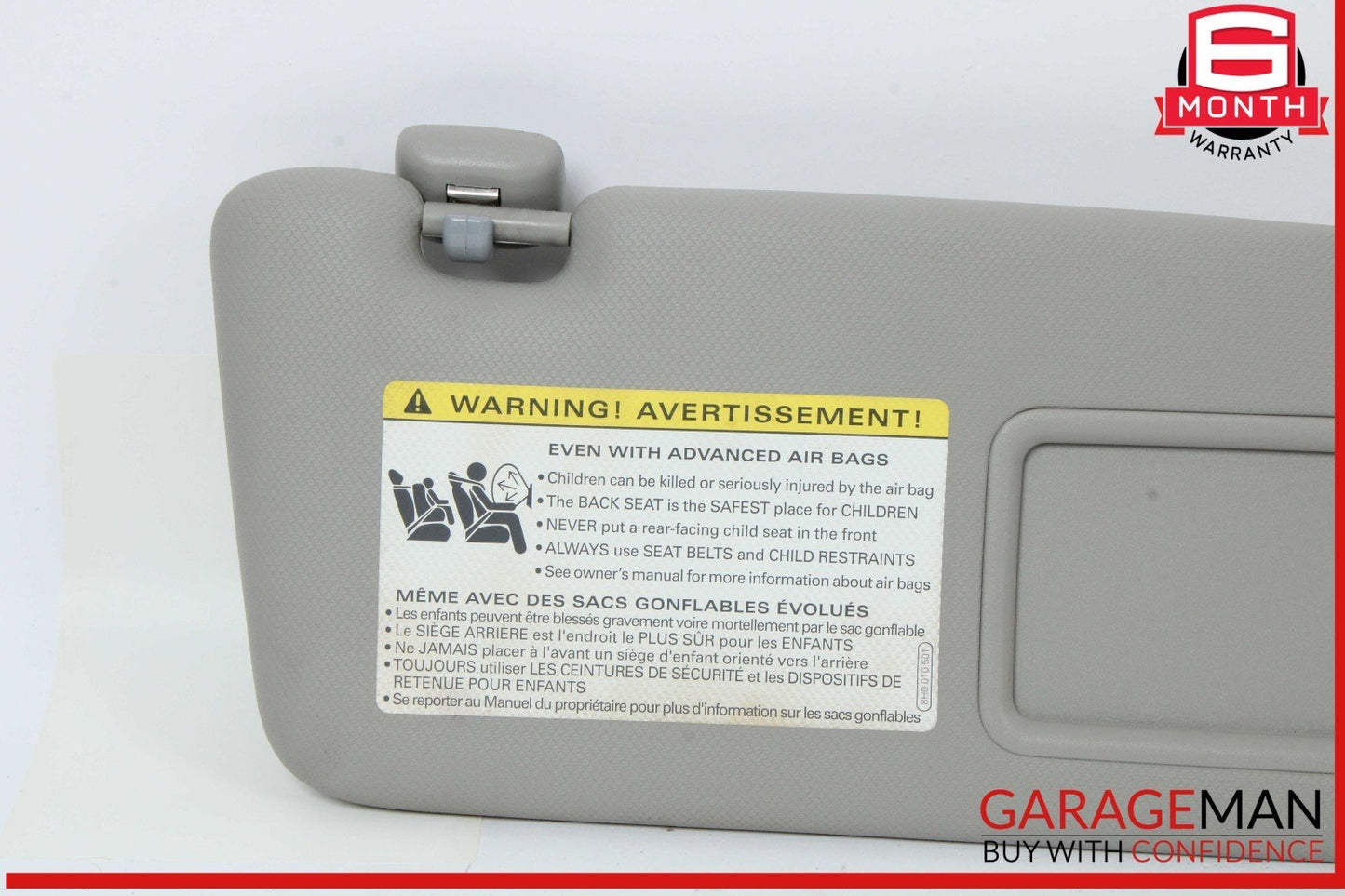09-18 Audi Q5 Q3 Front Right Side Sun Visor Sunvisor Gray 8K0857552 OEM