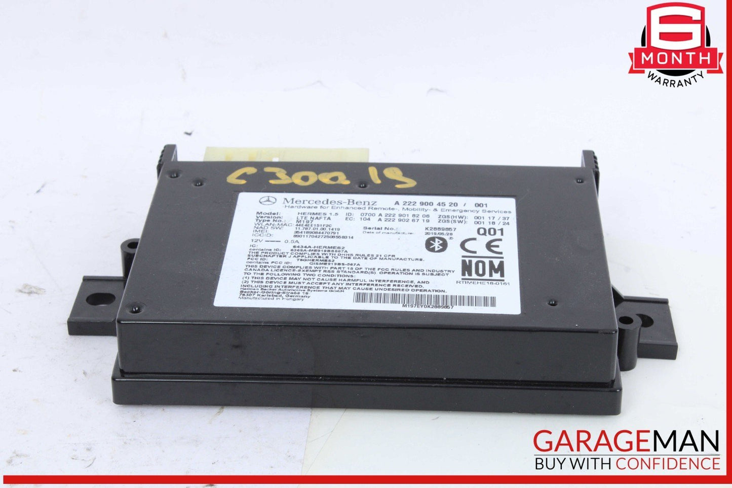 15-20 Mercedes W205 C300 Telematics Communication Bluetooth Control Module OEM