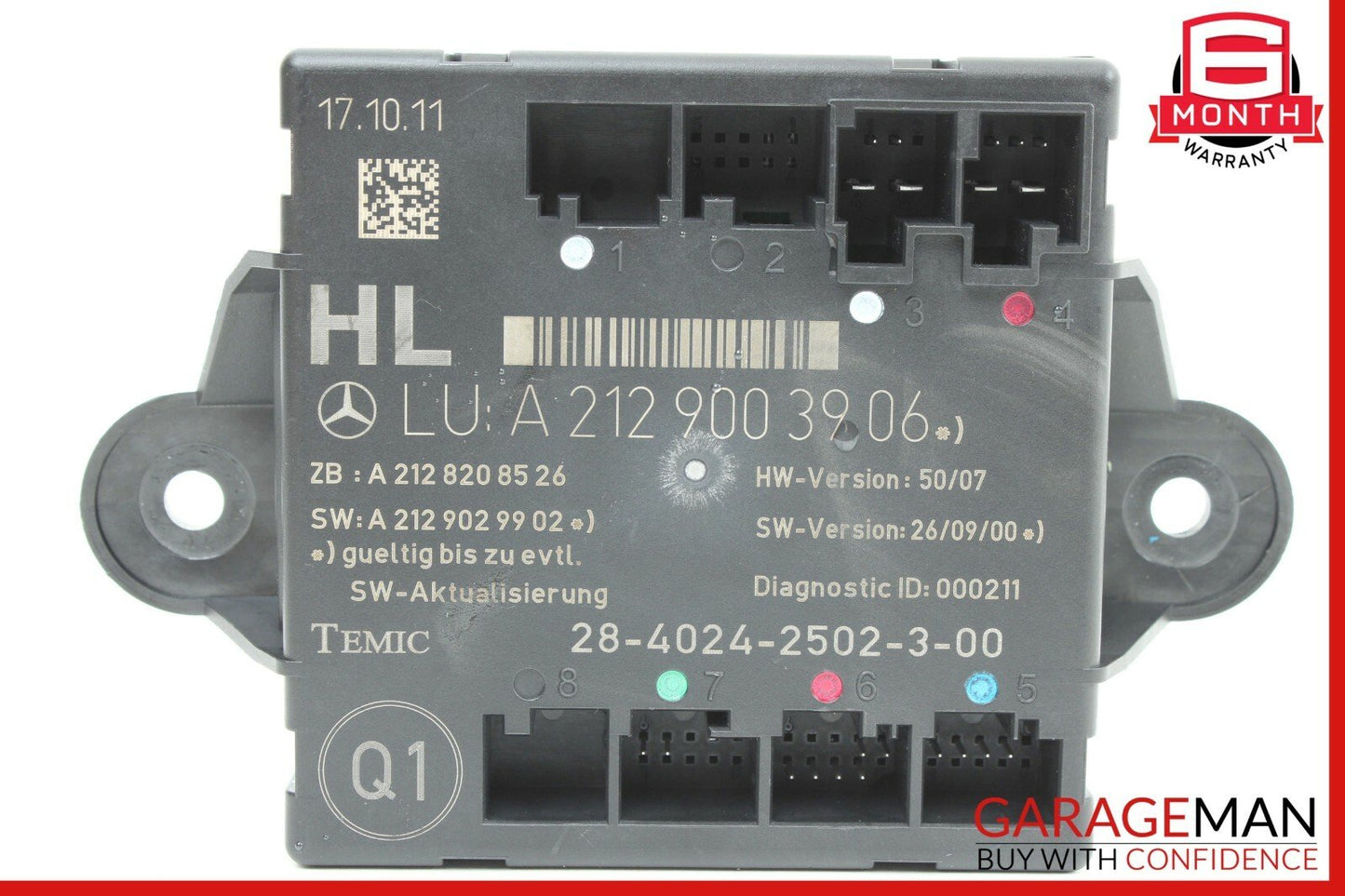 08-14 Mercedes W204 C250 C300 Rear Left Side Door Control Module Unit
