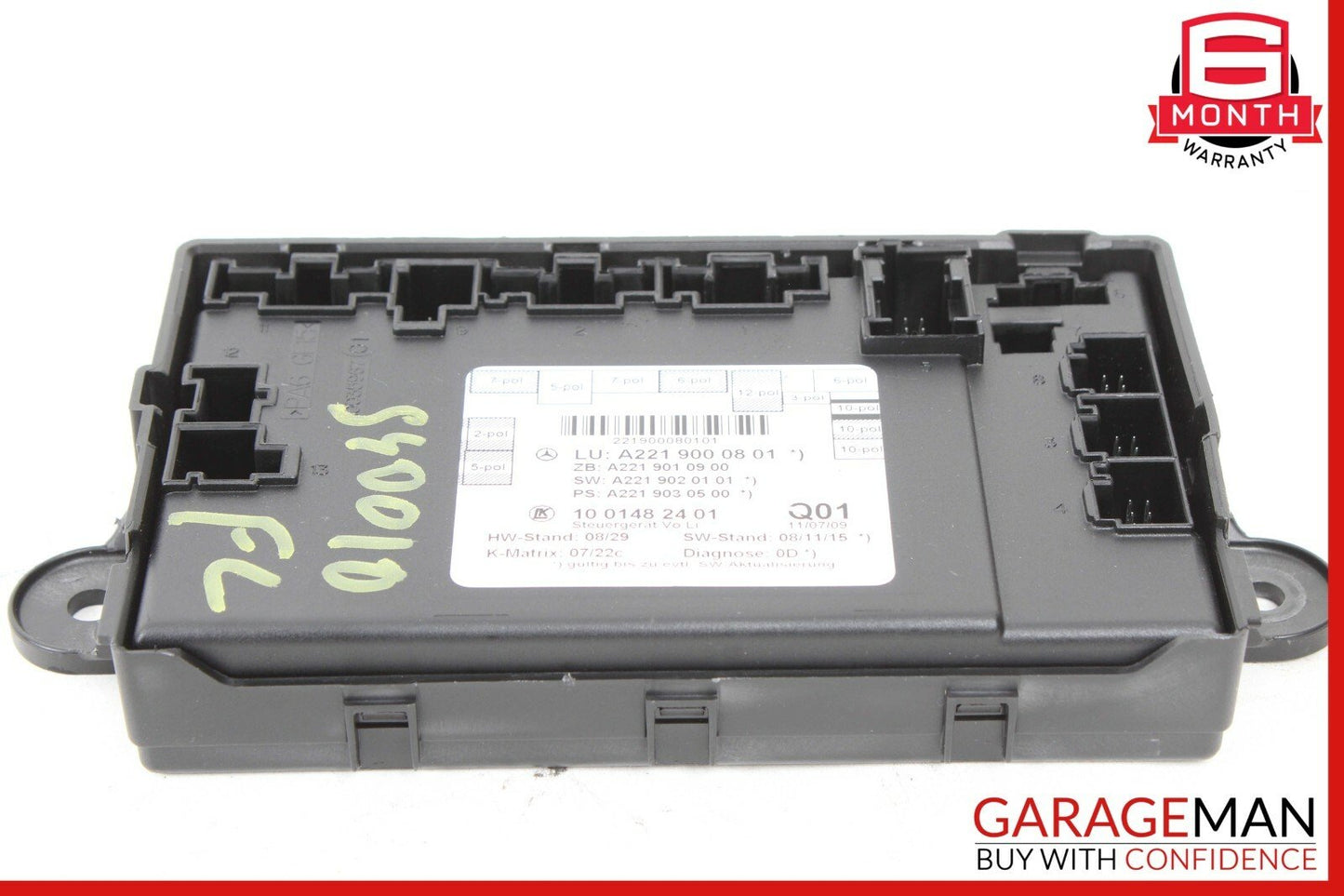 10-13 Mercedes W221 S550 S600 S63 Front Left Door Control Module 2219000801 OEM