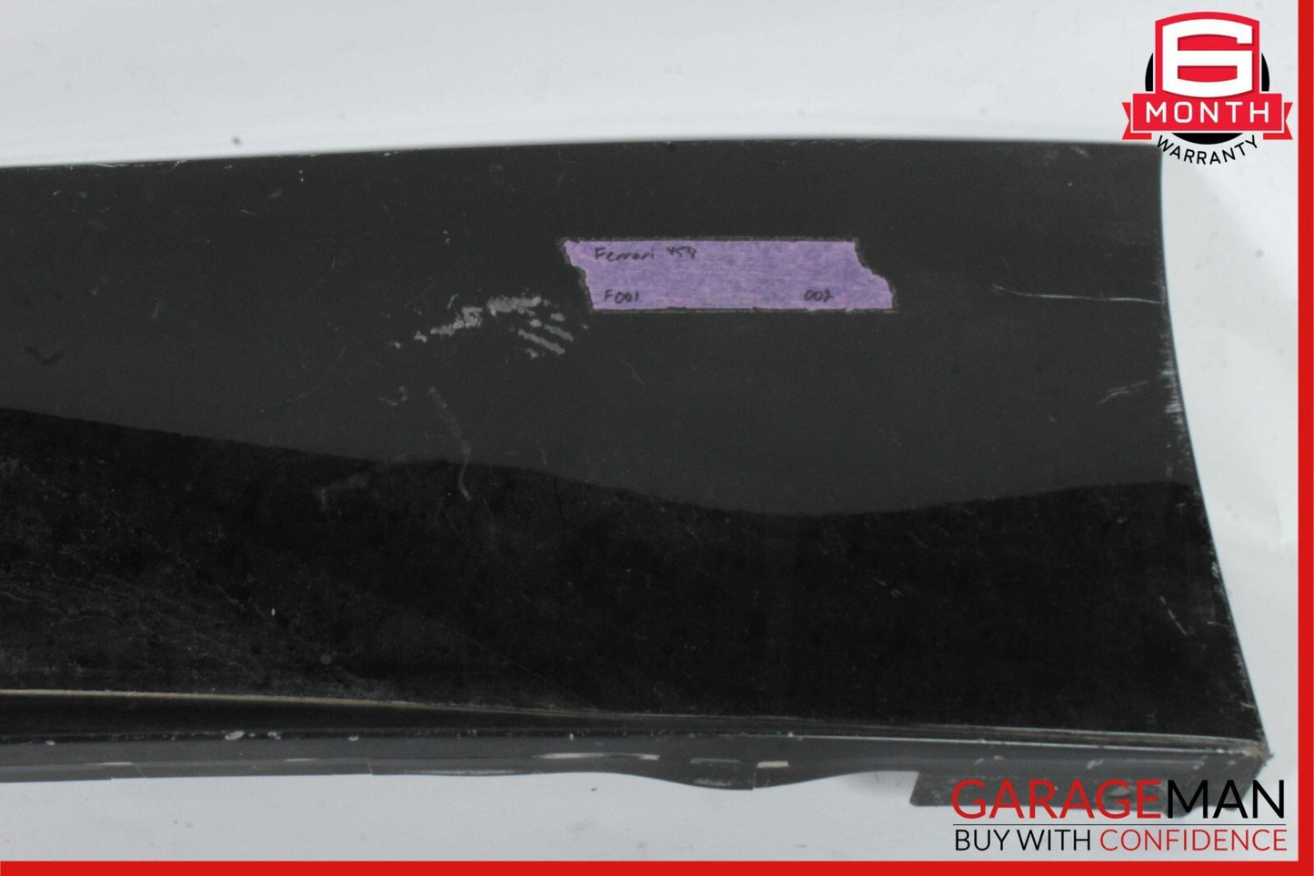 11-14 Ferrari Italia 458 Right Side Rocker Skirt Moulding Trim Panel Cover Black
