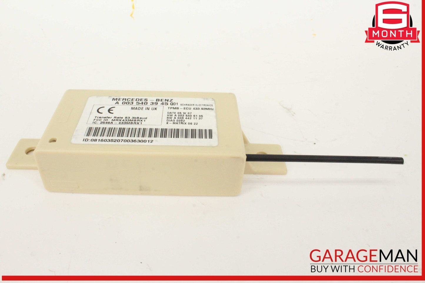 05-11 Mercedes R171 SLK280 Tire Pressure Monitor System TPMS Control Module OEM