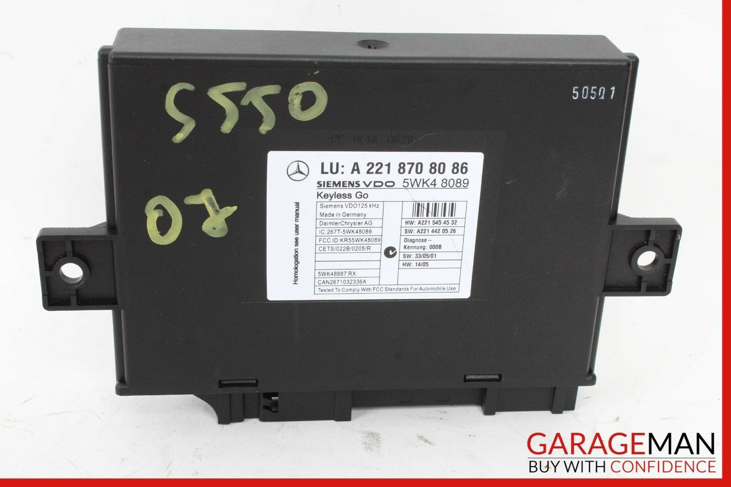 07-13 Mercedes W221 S550 S63 AMG Door Keyless Go Control Module 2218708086 OEM
