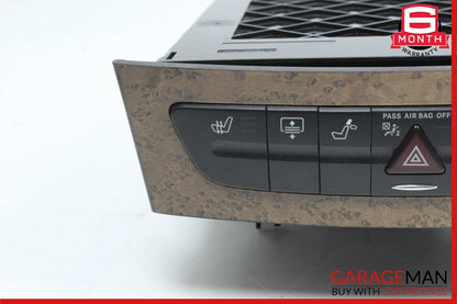 03-09 Mercedes CLS500 E350 E63 AMG Hazard Switch Control Panel Trim Walnut
