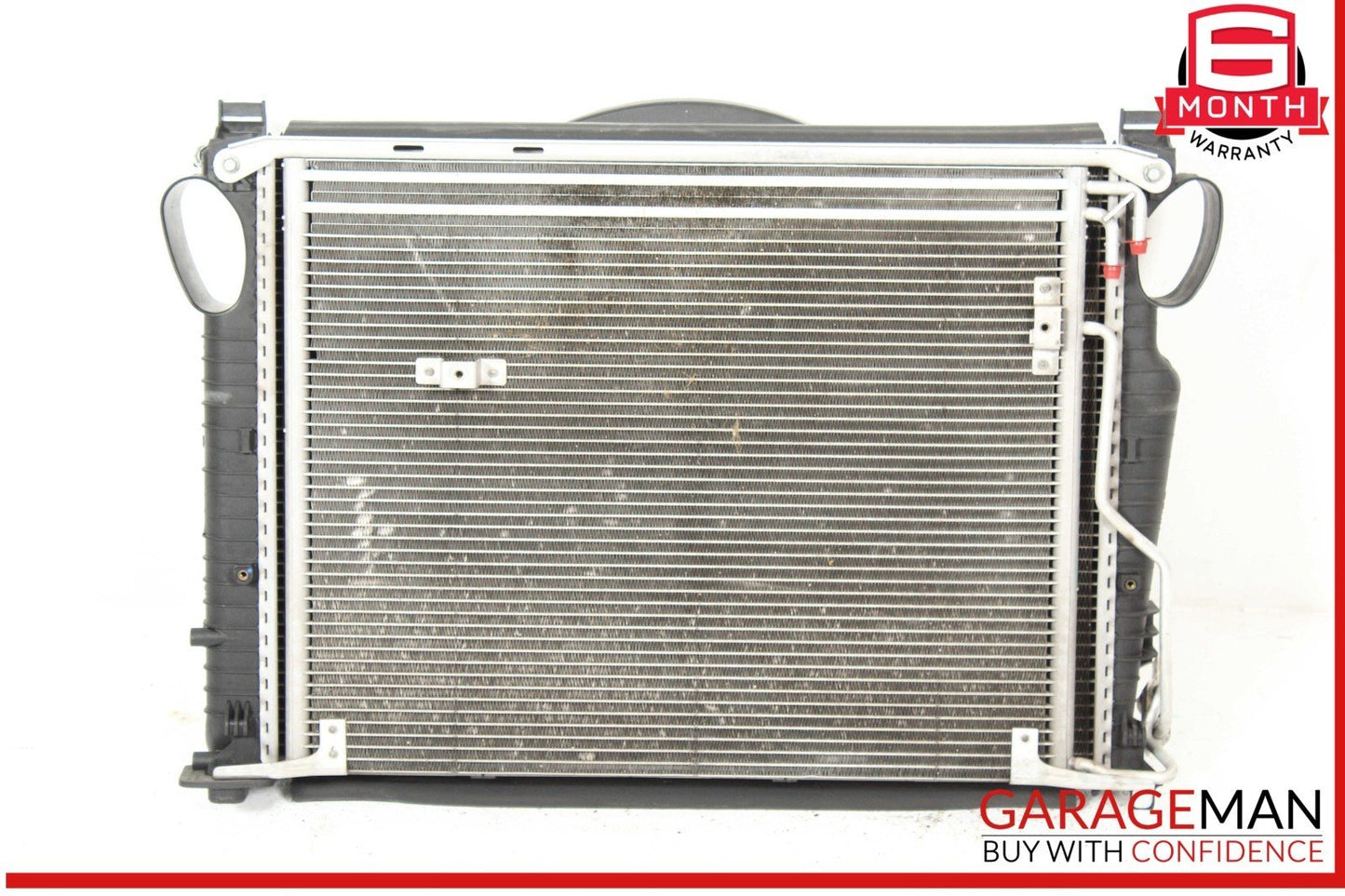 03-06 Mercedes R230 SL500 Engine Motor Cooling Radiator Fan Shroud A/C Condenser