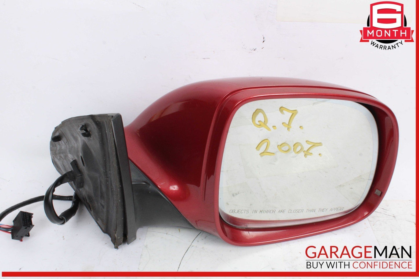 07-09 Audi Q7 Front Right Passenger Side Door Rear View Mirror Red OEM