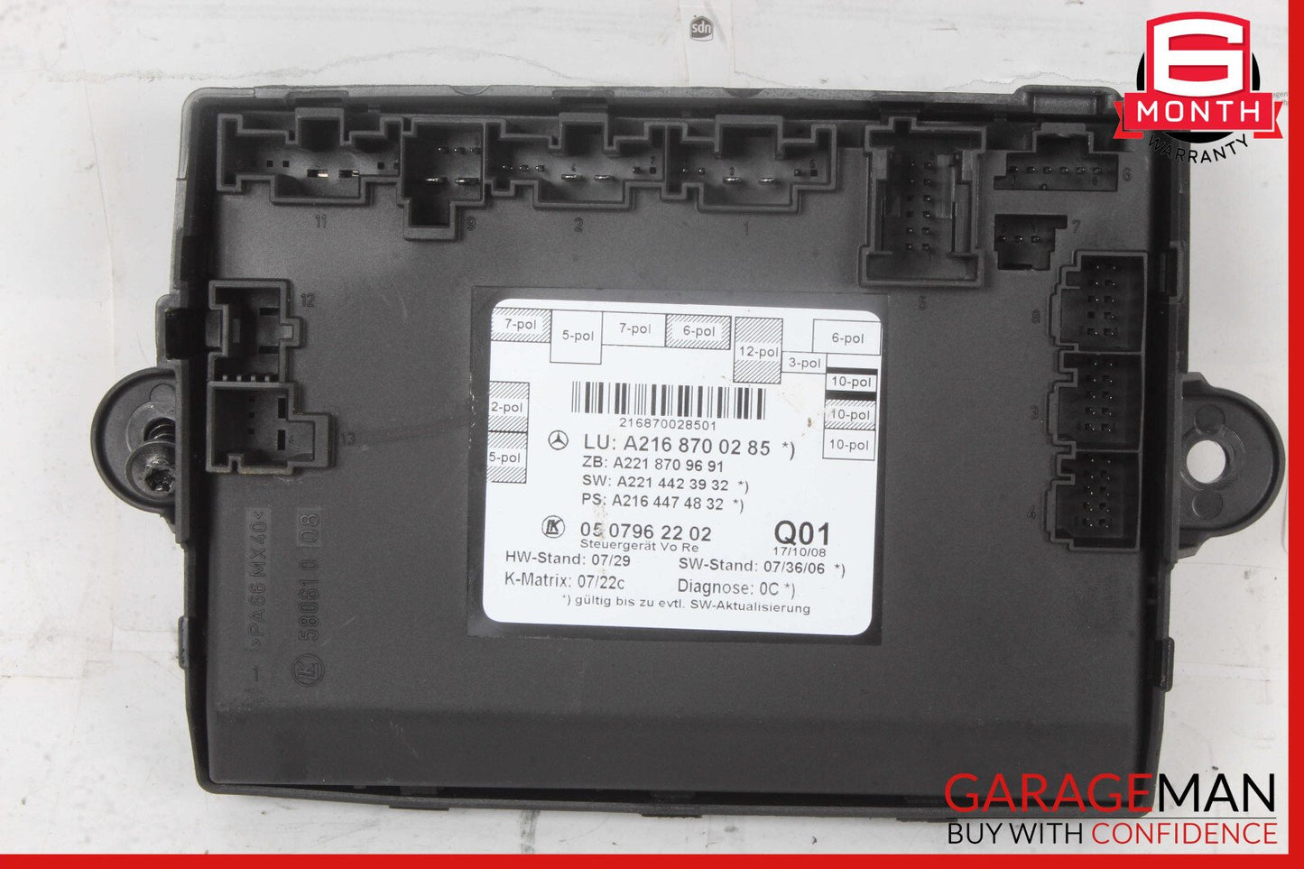 07-14 Mercedes W216 CL550 CL600 CL63 AMG Right Passenger Door Control Module OEM