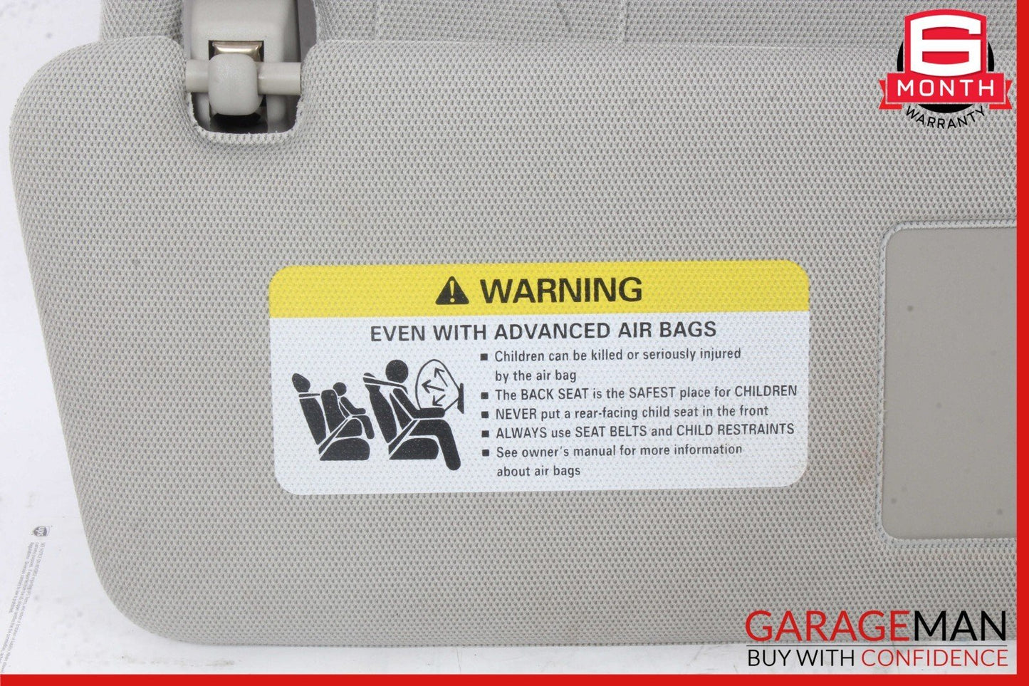 07-15 Audi Q7 L4 Front Right Passenger Side Sun Visor Shade Gray 4L0857552D OEM