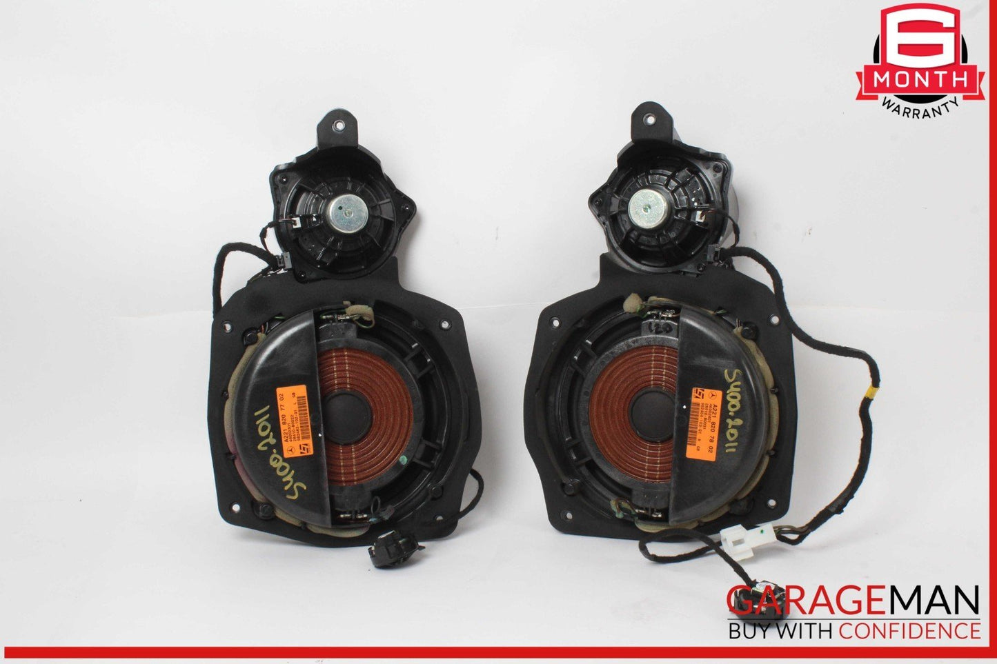 10-13 Mercedes W221 S400 Front Left & Right Side Door Audio Speakers Set OEM