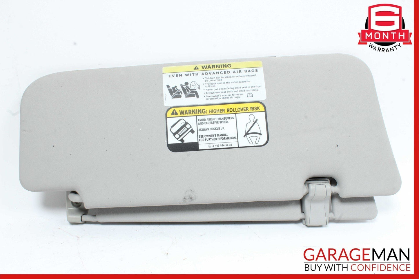 06-12 Mercedes X164 GL450 ML550 Front Left Side Sun Visor Sunvisor Cover Grey