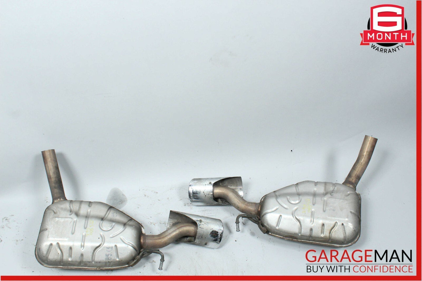 06-08 Mercedes W219 CLS500 Rear Right & Left Side Exhaust Muffler Mufflers Set