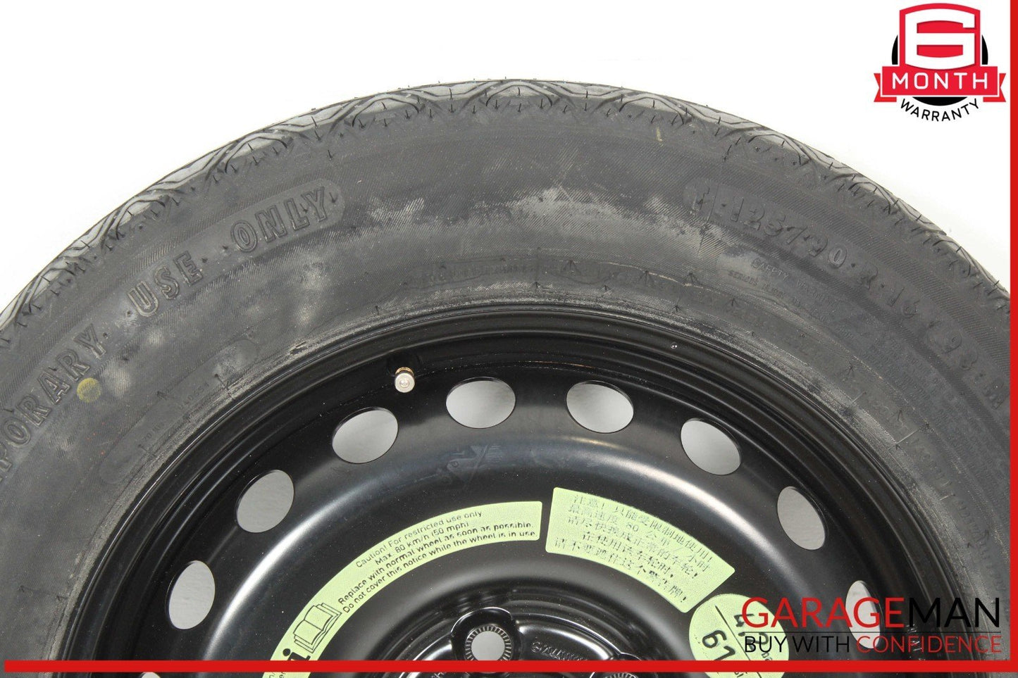 08-14 Mercedes W204 C250 C300 Emergency Spare Tire Donut Wheel Rim 125 90 16"