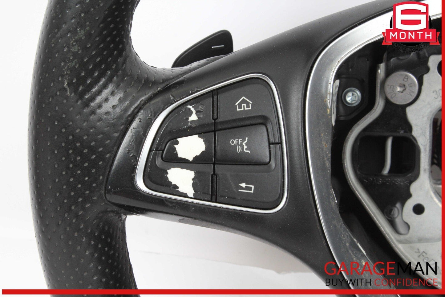 15-18 Mercedes W205 C300 GLC300 Steering Wheel Black w/ Paddle Shifters Assy OEM