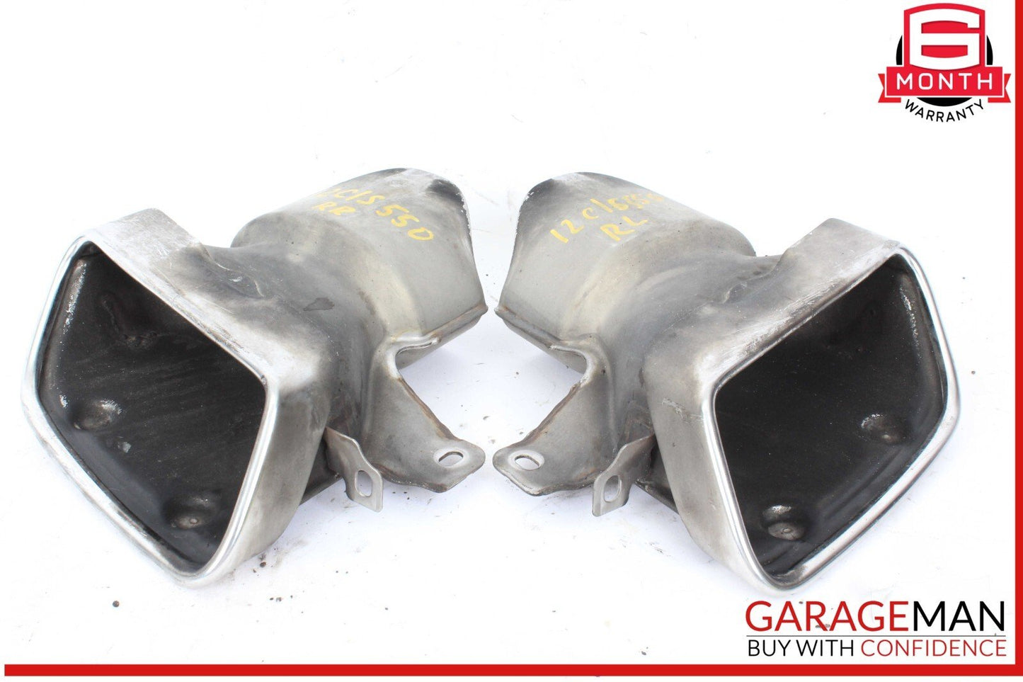 10-17 Mercedes X164 GL450 Rear Bumper Exhaust Muffler Tips Set of 2 OEM