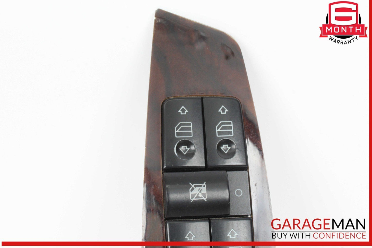 03-06 Mercedes W220 S500 4MATIC Left Side Master Window Switch Trim Wood OEM
