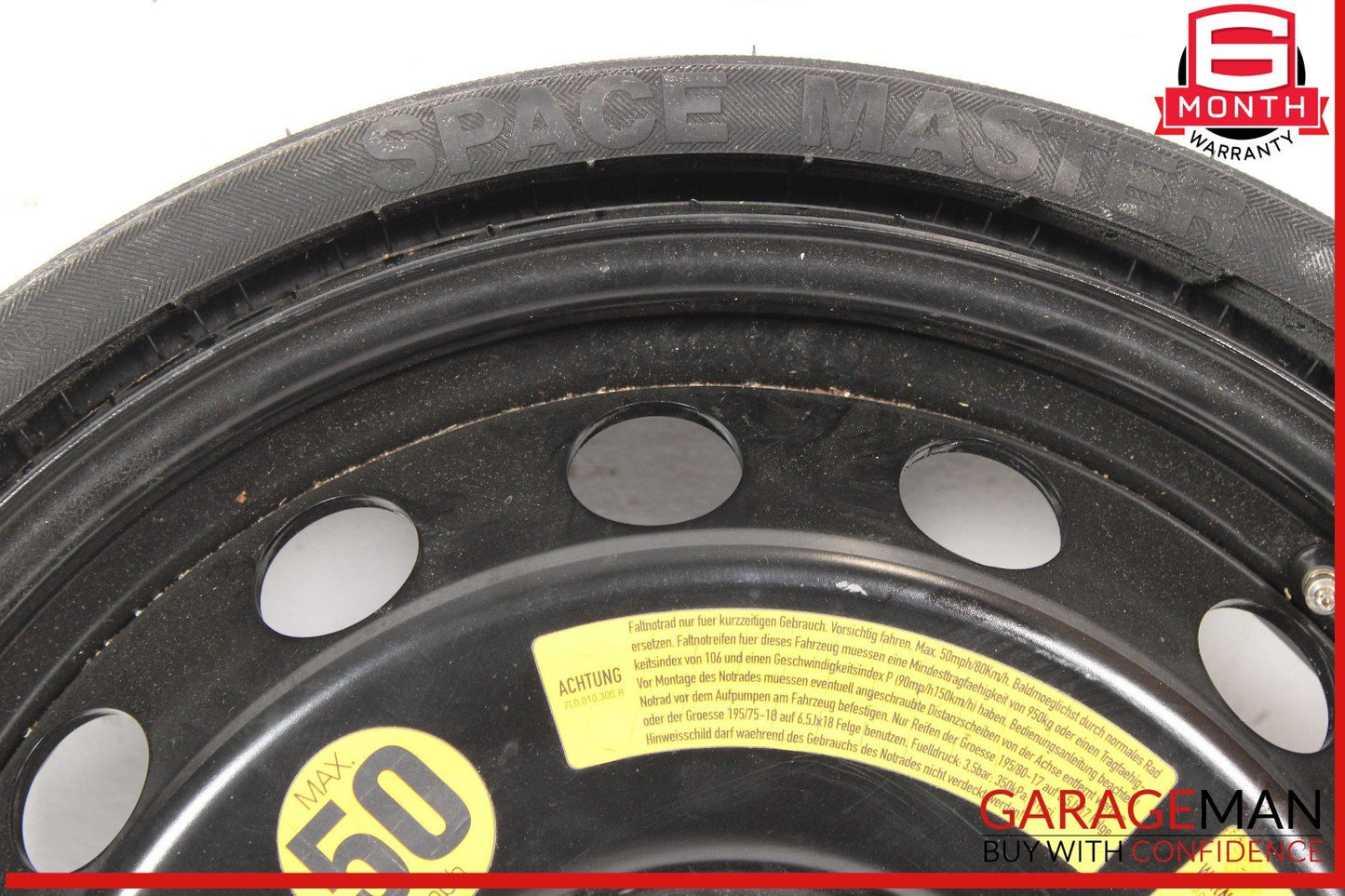 07-15 Audi Q7 Emergency Spare Wheel Rim Tire 6.5 x 18 H2 ET53 OEM