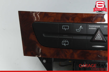 03-09 Mercedes W211 E320 E55 AMG Hazard Light Door Lock Control Switch Wood OEM