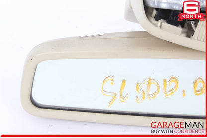 03-06 Mercedes R230 SL500 Interior Front Top Upper Rear View Mirror Beige OEM