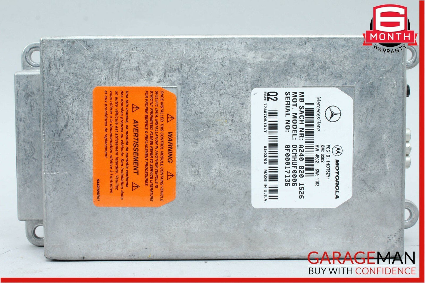 00-06 Mercedes W220 S55 AMG SL500 Voice Command Control Module 2408201526 OEM