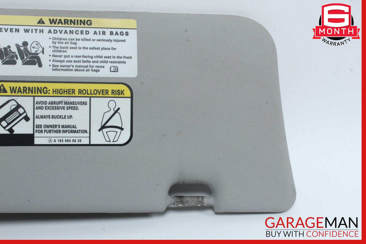 06-12 Mercedes X164 GL450 Front Left Driver Side Sun Visor Sunvisor Gray OEM