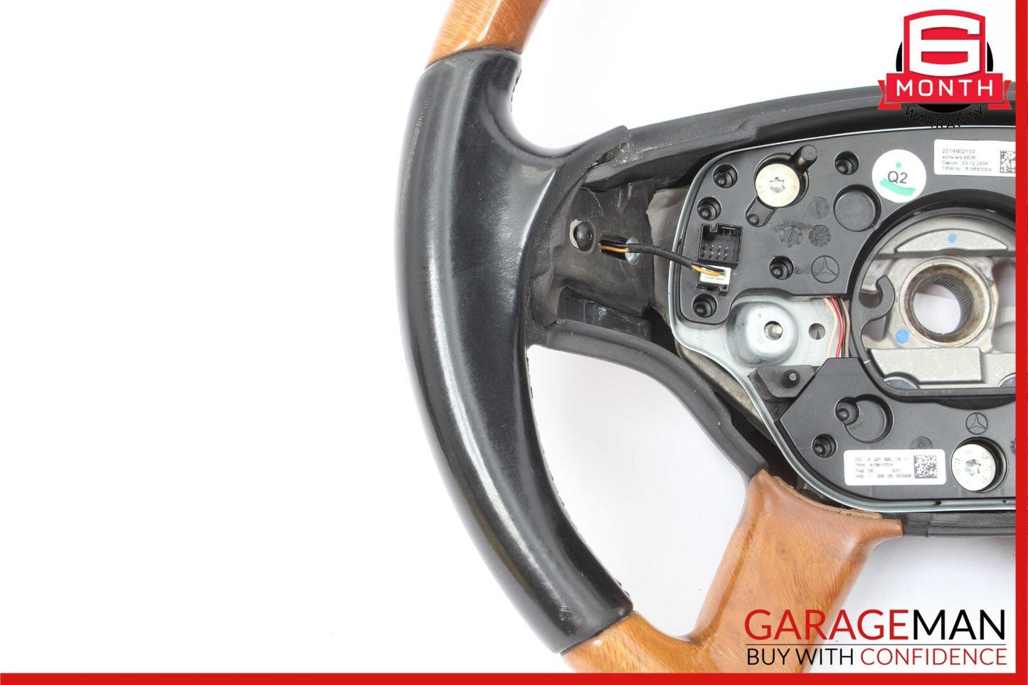 07-10 Mercedes W221 S550 CL550 4 Spoke Steering Wheel With Paddle Shifters Wood