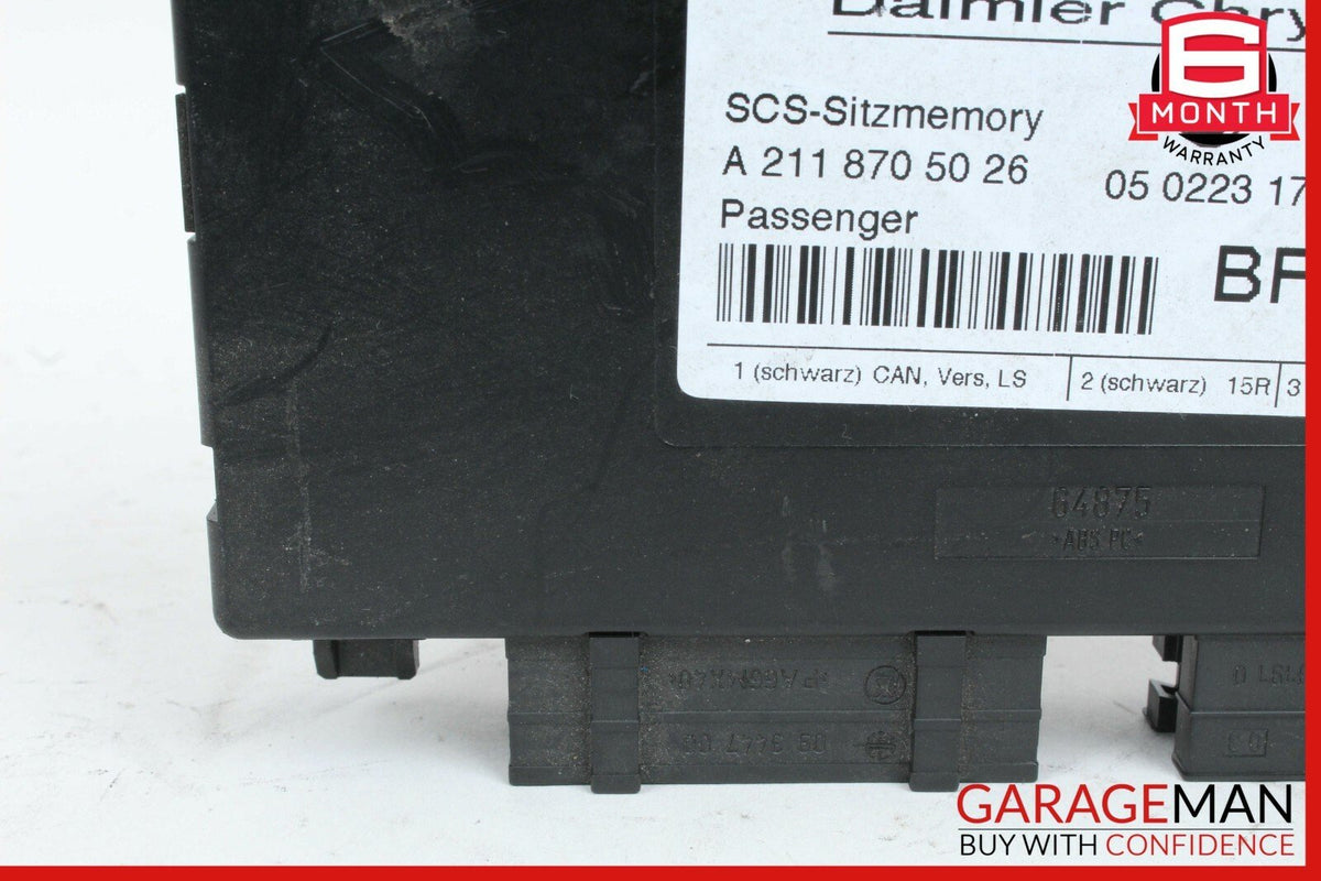 03-11 Mercedes W219 CLS63 E350 Front Right Passenger Seat Control Module Unit