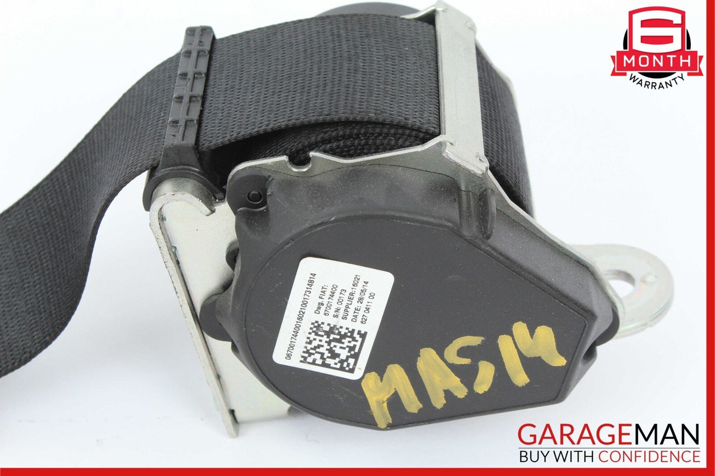 14-17 Maserati Ghibli Rear Center Seatbelt Seat Belt Retractor Assembly Black