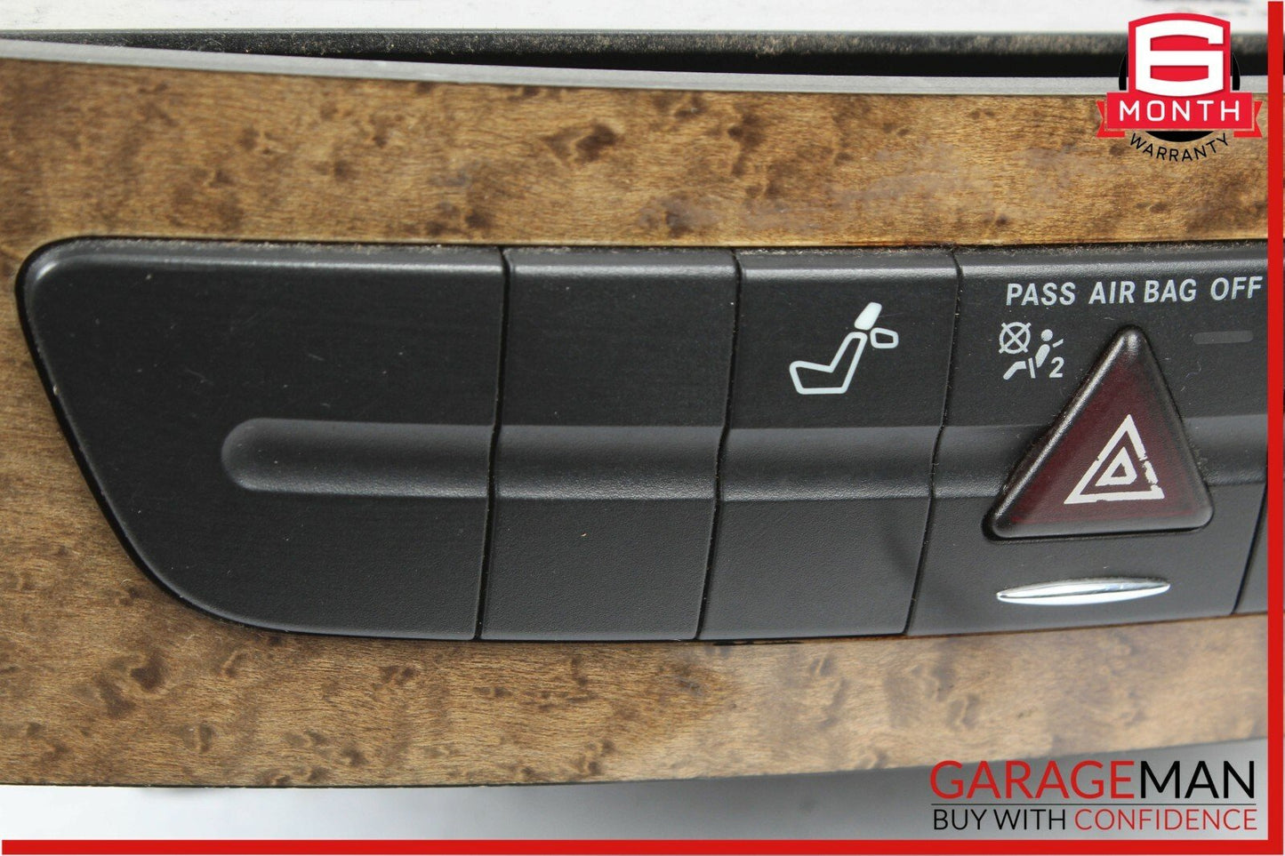 03-09 Mercedes E350 CLS500 Heated Seat Hazard Light Control Switch Module Wood