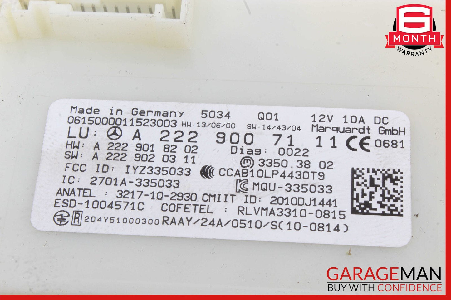 14-19 Mercedes W205 C400 S600 GLC350 S550 Keyless Go Entry Control Module OEM