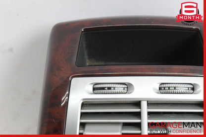07-13 Mercedes W221 S550 S63 Rear Center Console A/C Air Vent Trim Panel Wood