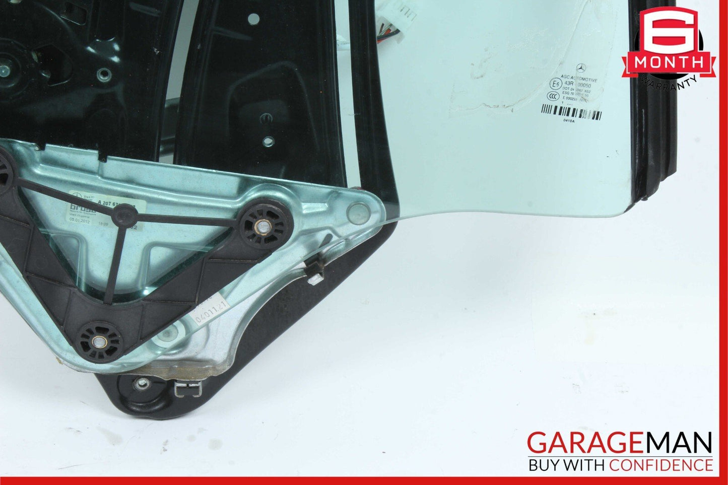 10-16 Mercedes W212 E550 Rear Right Quarter Window Glass & Regulator Motor Plate