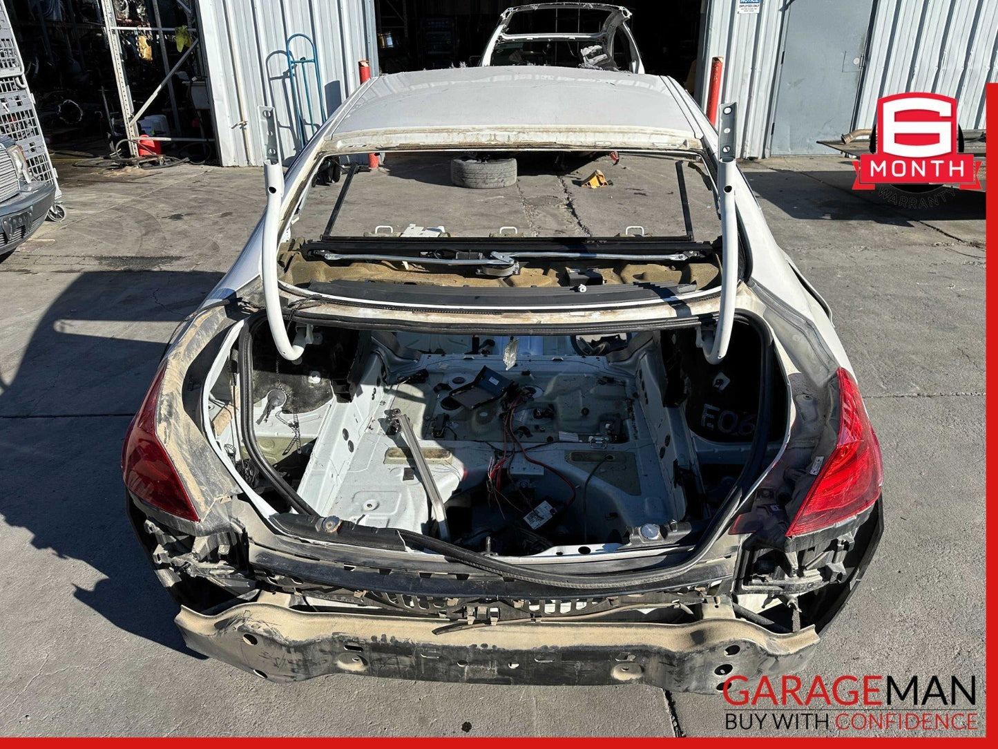 13-19 BMW 650i F06 Rear Trunk & Quarter Panel Body Structural Cut Assembly White