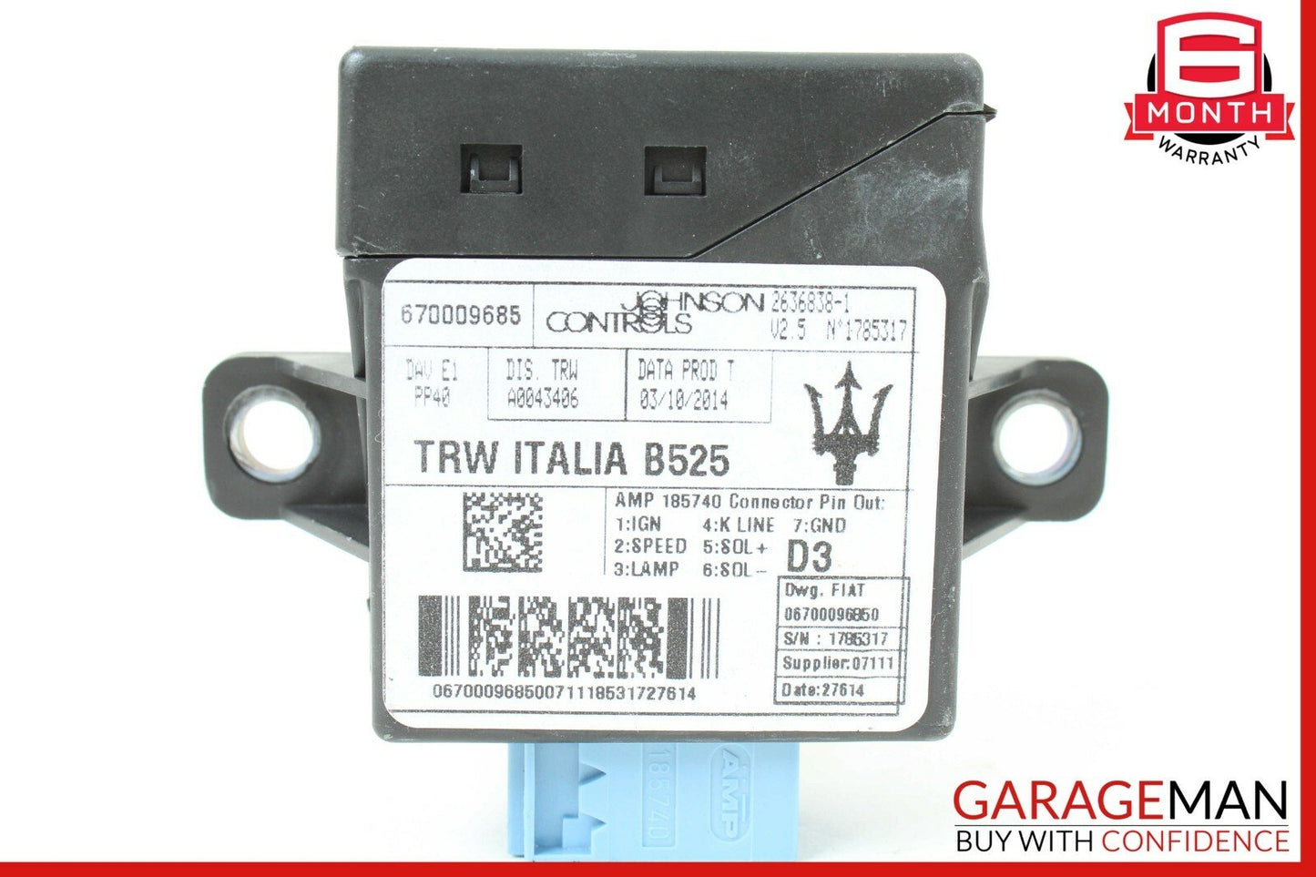 14-17 Maserati Ghibli Power Steering Control Module Unit 670009685 OEM