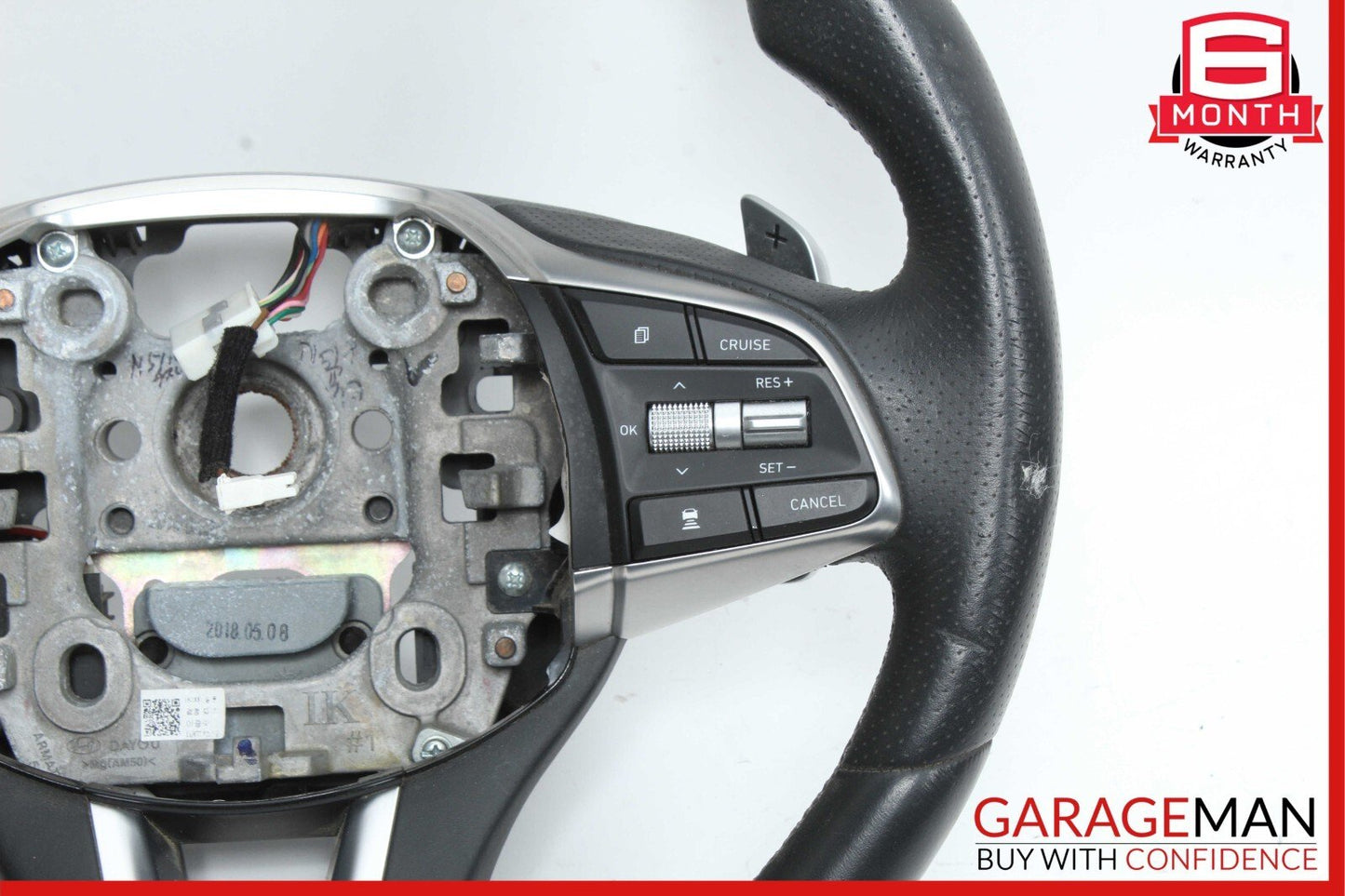 19-21 Genesis G70 Heated Steering Wheel w/ Smart Cruise Black Leather OEM