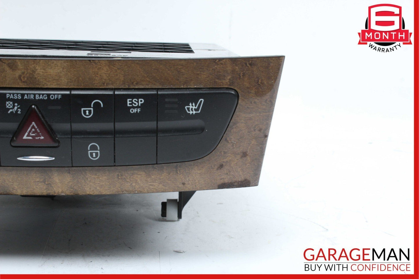 03-09 Mercedes E350 E63 AMG CLS500 Hazard Switch Control Panel Trim Wood OEM
