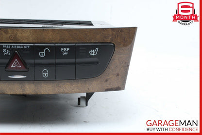 03-09 Mercedes E350 E63 AMG CLS500 Hazard Switch Control Panel Trim Wood OEM