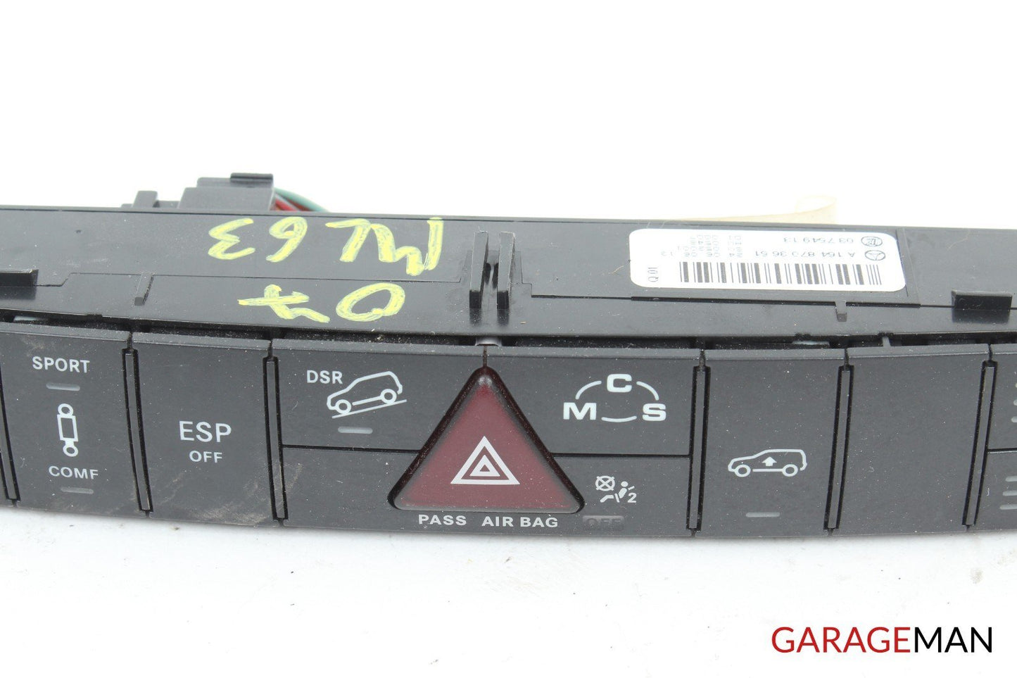 06-11 Mercedes W164 ML350 ML63 AMG Dash Hazard Light Switch Control Module A124