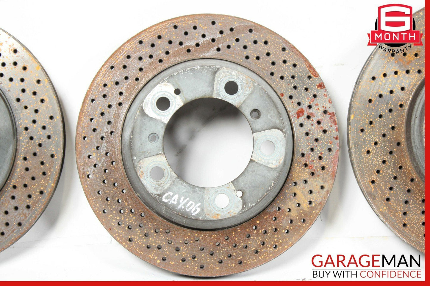 06-12 Porsche Cayman 987 Front & Rear Drilled Slotted Disc Brake Rotor Set of 4