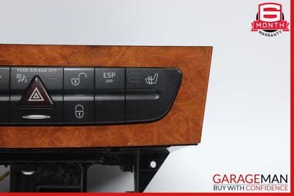 03-09 Mercedes CLS500 CLS63 AMG E320 Hazard Light Switch Control Panel Wood