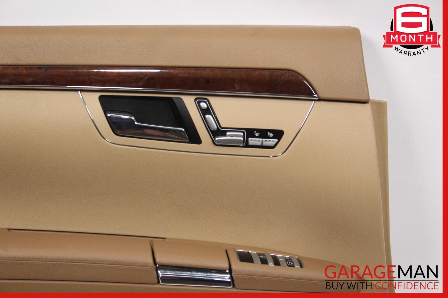 07-09 Mercedes W221 S550 Rear Left Side Interior Door Panel Trim Assy Brown