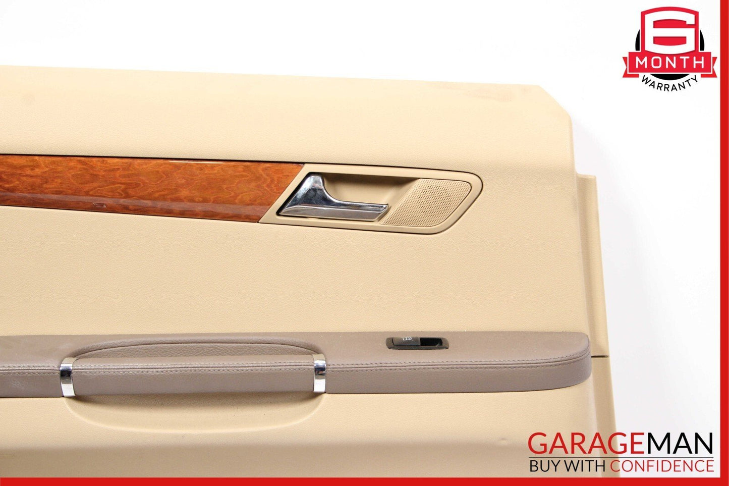 06-10 Mercedes W251 R350 Rear Left Side Complete Interior Door Panel Brown OEM