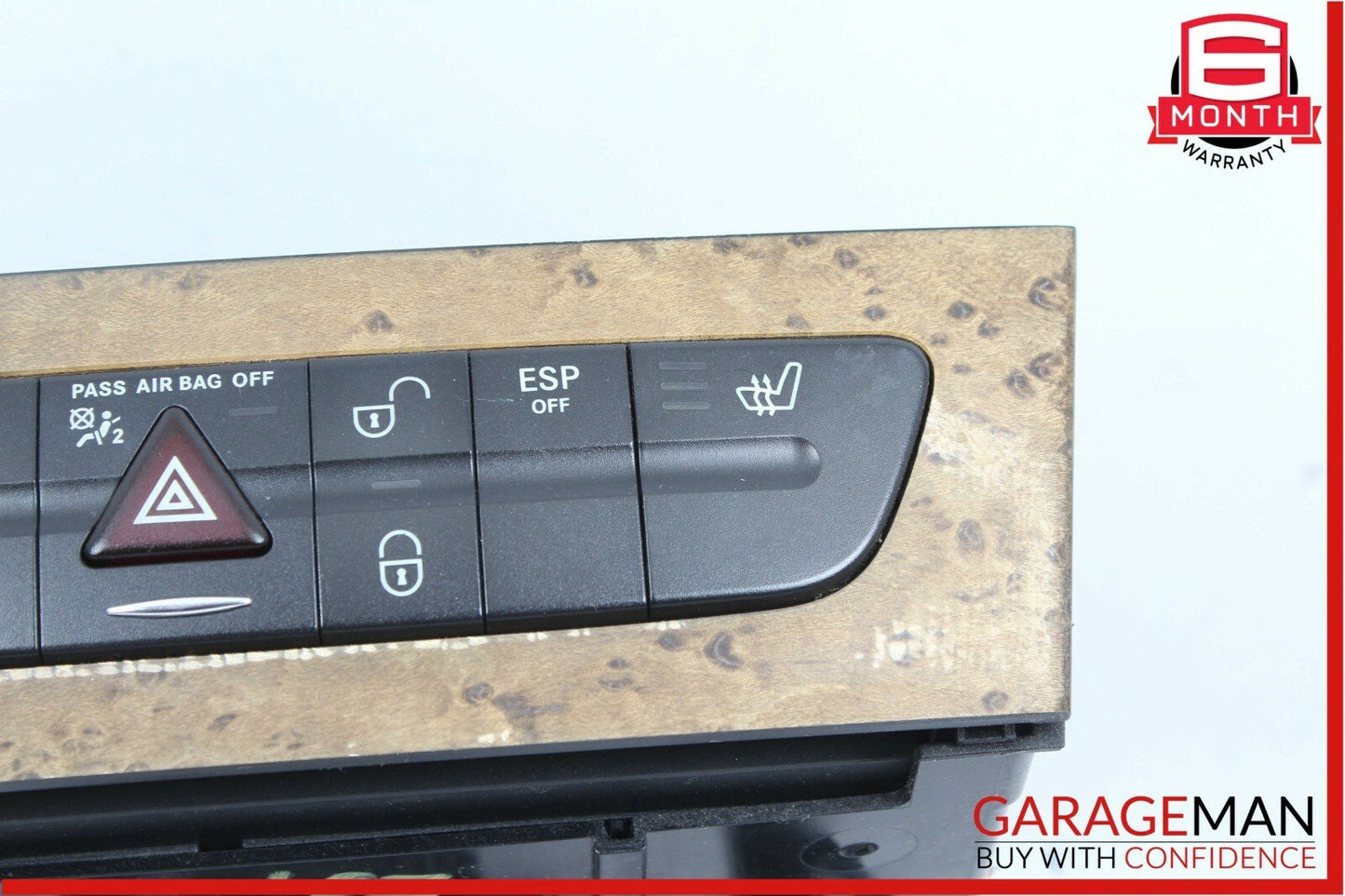 03-09 Mercedes E350 E500 CLS550 Hazard Light Door Lock Control Switch Walnut OEM