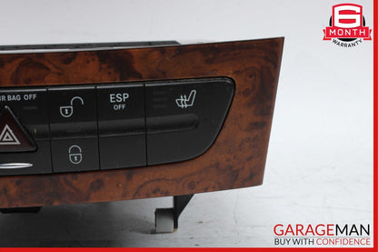 03-06 Mercedes W219 CLS500 E320 Hazard Light Door Lock Control Switch Wood OEM