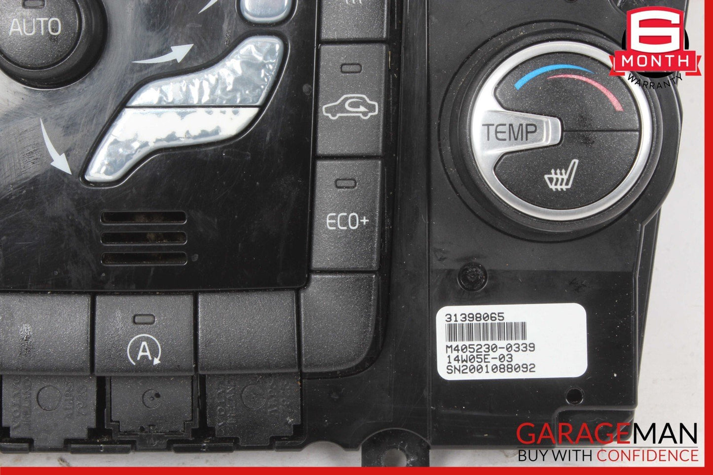 14-18 Volvo S60 V60 Dash Radia AC Heater Climate Control Panel 31398065 OEM