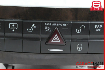 03-09 Mercedes W219 CLS500 E500 Hazard Light Door Lock Control Switch Wood OEM