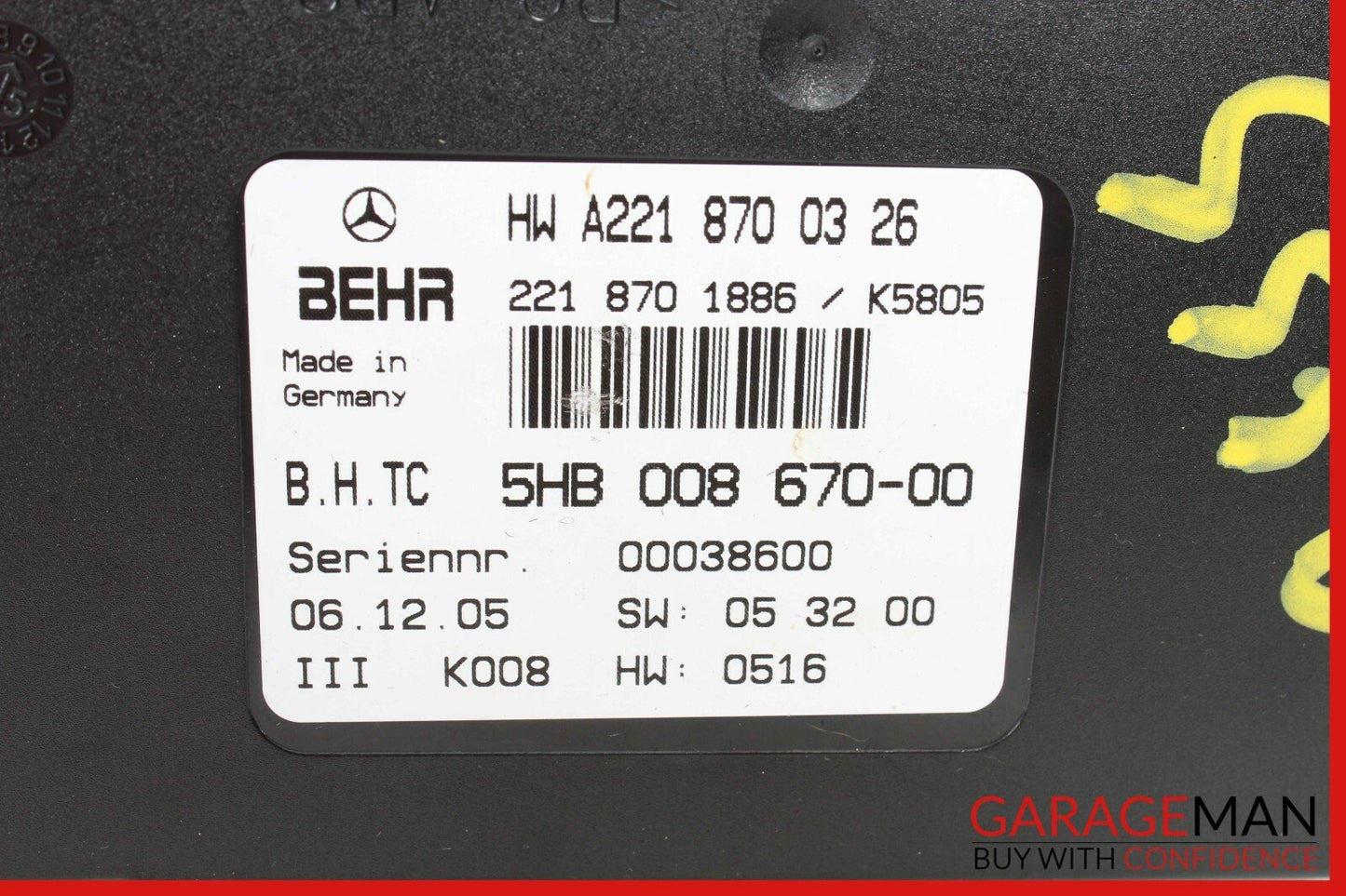 07-09 Mercedes W221 S550 S65 AMG AC A/C Air Heater Blower Climate Control Module