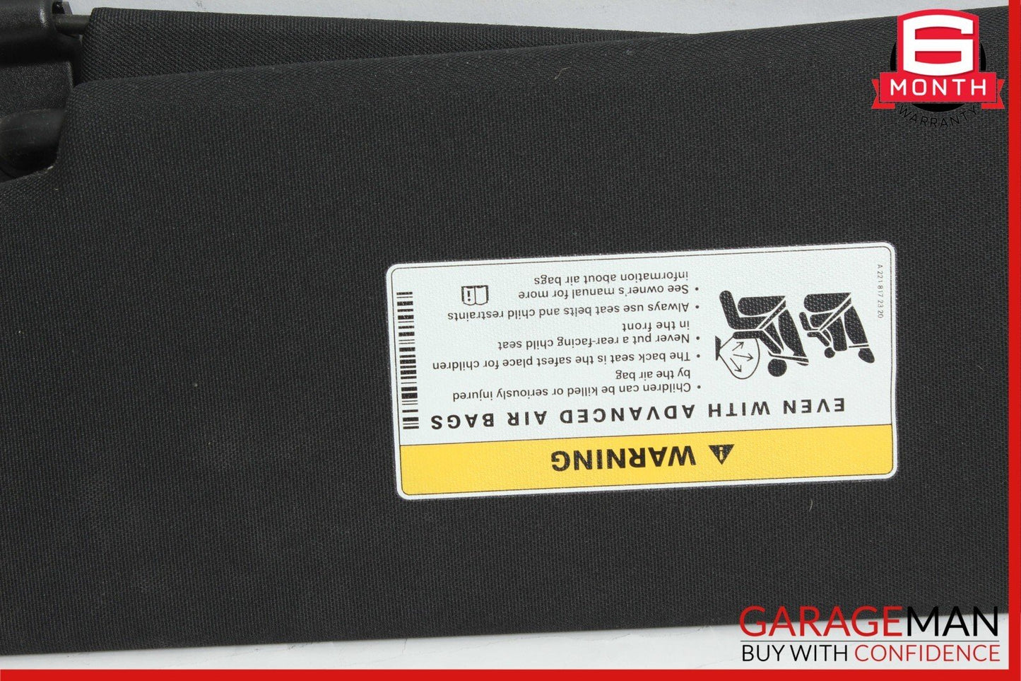 10-16 Mercedes W212 E400 Front Right Side Sun Visor Shade Sunvisor Cover Suede
