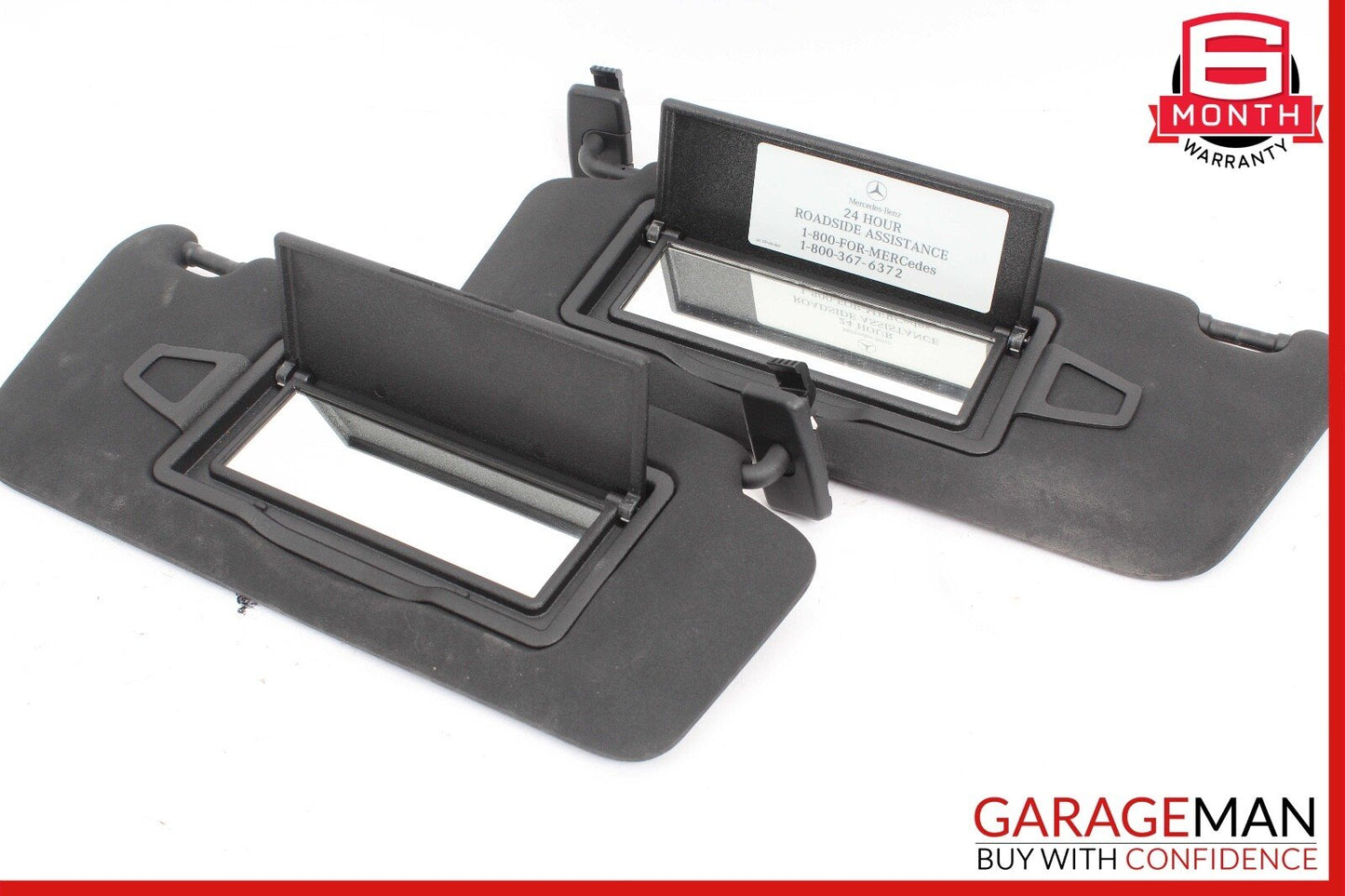 08-14 Mercedes W204 C250 Front Right and Left Sunvisor Sun Visor Set Black OEM