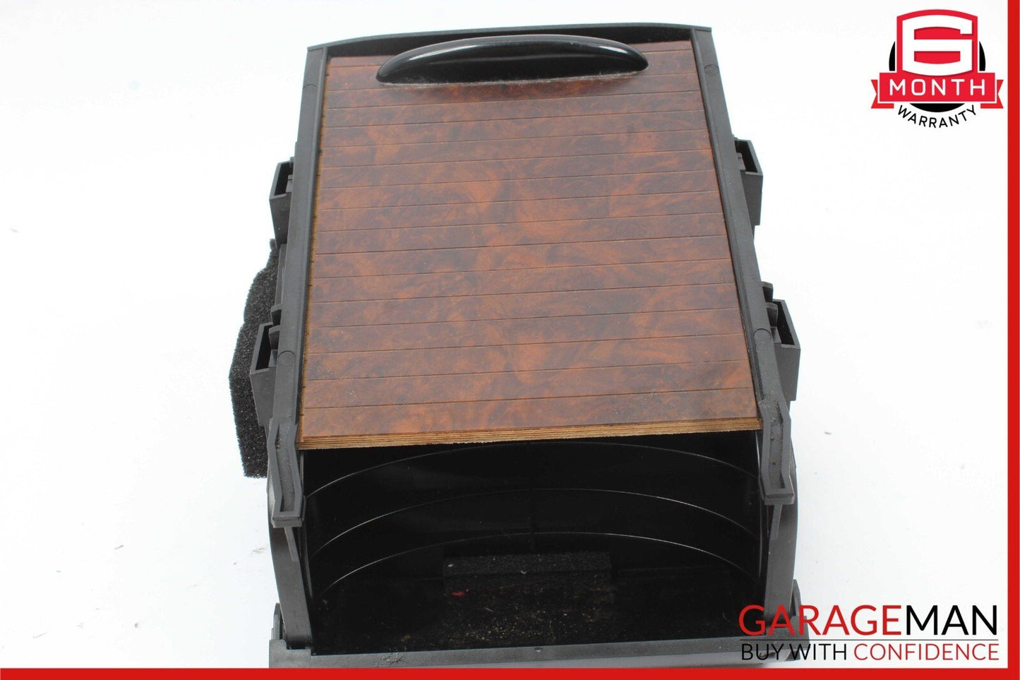 06-11 Mercedes W219 CLS500 Rear Center Console Armrest Cupholder Storage Wood
